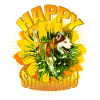 Happiness Dog Sunflower Design