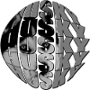 Wolf face in globe design