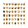 Various coffee drinks
