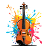 Vibrant violin art design