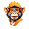 Cool Affe mit Cap und Brille