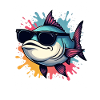 Cool fish with sunglasses