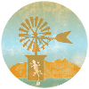 Windmill with Gecko Illustration Mallorca