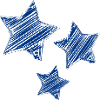 Stars Sketched in Blue Pencil