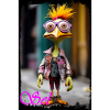 Excellent bird doll with nerd style