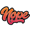 Motivational Nope lettering with colour gradient