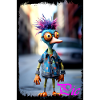 Bunter Puppenmonster-Charakterdruck Puppe 