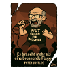Protestierender Peter Lustlos mit Mikrofon