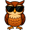 Casual owl motifs with sunglasses