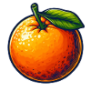 Mandarine mit Blatt