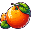 Illustration de Mandarine avec Feuilles Vertes