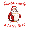 Christmas Santa with Coffee Illustration
