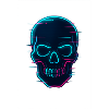 Neon Cyber Skull Design