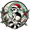 Festive Raccoon Santa Christmas