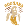 Lustiger Bananengeist mit Gesichtsillustration