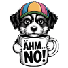 Chien mignon avec casquette et tasse