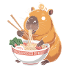 Capybara Ramen Kawaii With Bee