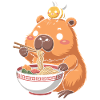 Capybara Ramen With Bee Kawaii