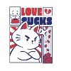 Mutige Katze mit Liebe ist Statement