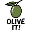 Olive illustration with slogan