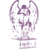 Ángel oscuro con diseño de camiseta gótica de death metal