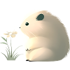 Mignon hamster avec fleur