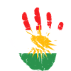 Kurdistan Kurden Handdesign mit Flagge