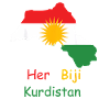 Kurdistan flag with Kurdish sun