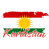 Kurdish flag with Kurdistan Kurds