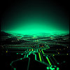 Neon Tech Stadtsilhouette