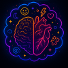 Creative Heart and Brain Neon Design