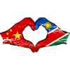 China Namibia Flag Hands Heart Shape
