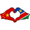 China Namibia Flag Hands Heart Shape