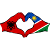 Albania Namibia Flag Hands Heart Shape