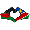 Kenya Namibia Flag Hands Heart Shape