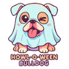 Howl-O-Ween Bulldog Cartoon Design