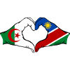 Algeria Namibia Flag Hands Heart Shape