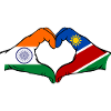 India Namibia Flag Hands Heart Shape