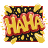 Lebhaftes Haha-Design im Comic-Stil