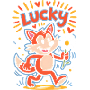 Lucky Cartoon Fox with Daisy