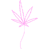 Weed Leaf Pink Simple