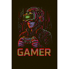 Neon Gamer Virtual Reality Image