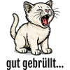 Cute kitten roars lion saying