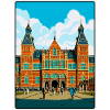 Rijksmuseum Netherlands Travel Poster Cityscape