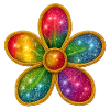Galaktischer Blumenring mit bunten Funkeln