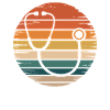 Retro sunset with stethoscope