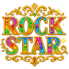 Vibrant Glitter Rock Star Embellishment