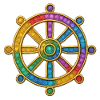 Bunter Steuerrad  Dharma-Rad_-Buddhismus