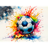 Ballon de football aquarelle explosif