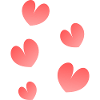 Blooming Hearts on Black Background